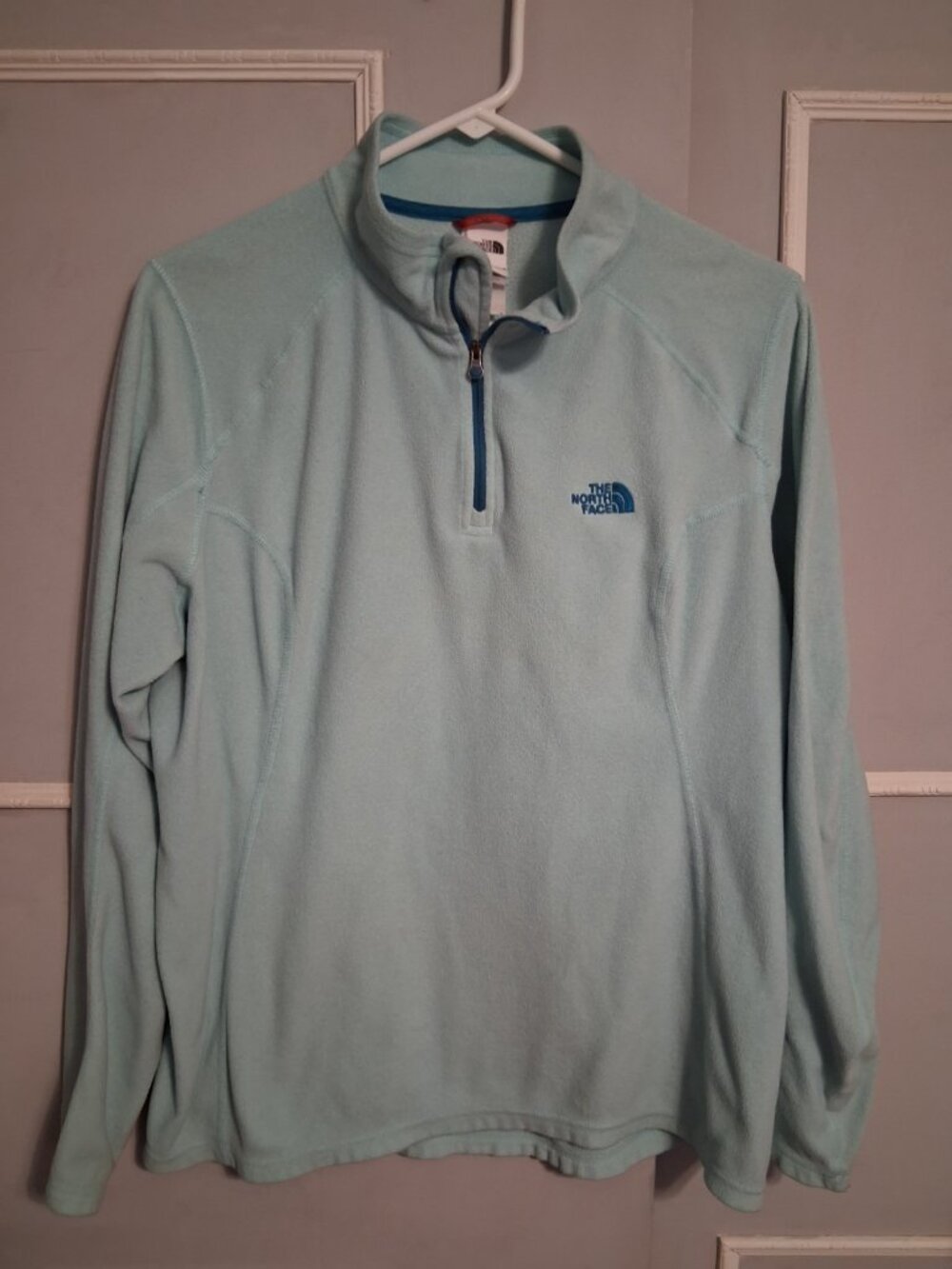 The North Face Women Sweatshirt XL Teal Glacier Fleece Polartec 1/4 Zip